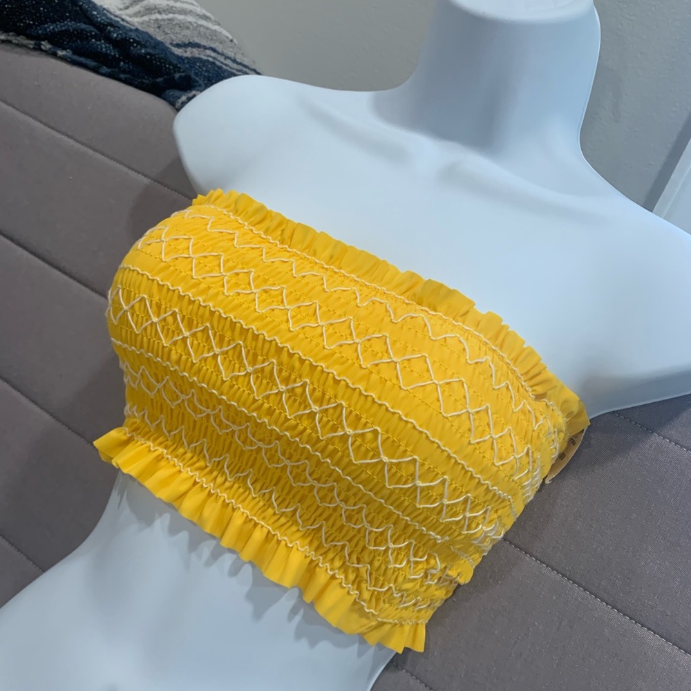 Yellow Bandeau Bikini Top
